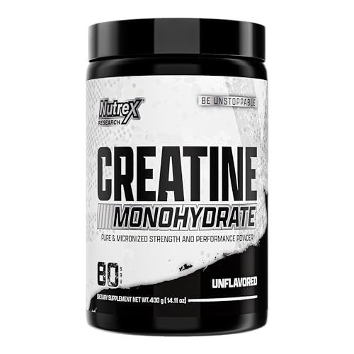 Nutrex Research Ultra Pure Creatine Monohydrat Pulver – 5g mikronisiertes Kreatin für Muskelaufbau, Kraft, Ausdauer und Erholung – 80 Portionen, geschmacksneutral