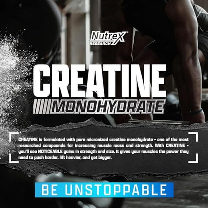 Nutrex Research Ultra Pure Creatine Monohydrat Pulver – 5g mikronisiertes Kreatin für Muskelaufbau, Kraft, Ausdauer und Erholung – 80 Portionen, geschmacksneutral