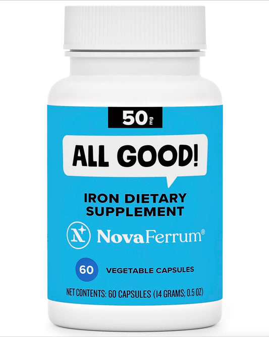 NovaFerrum All Good | Eisenkapseln für Erwachsene | Anämie | 50 mg Eisen | 60 Portionen | Zuckerfrei