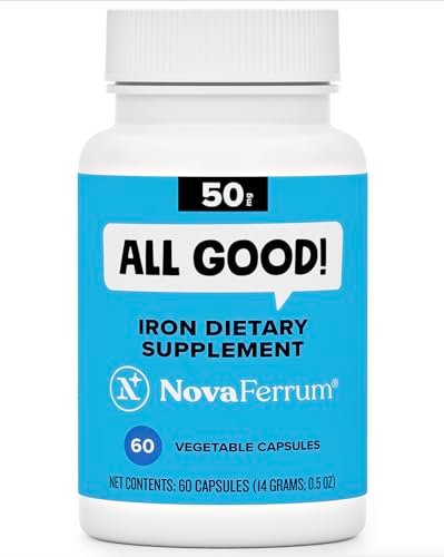 NovaFerrum All Good | Eisenkapseln für Erwachsene | Anämie | 50 mg Eisen | 60 Portionen | Zuckerfrei