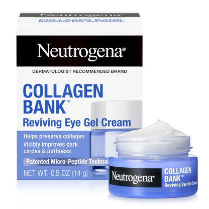 Neutrogena Collagen Bank Reviving Eye Cream – Augencreme gegen dunkle Augenringe, Schwellungen und feine Linien mit Peptiden, 0,5 oz