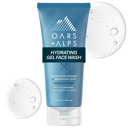Oars + Alps Feuchtigkeitsspendendes Gel-Gesichtswaschgel mit Feigenkaktus-Extrakt und Hyaluronsäure, täglicher sanfter Gesichtsreiniger, sulfatfrei, parabenfrei, 150 ml