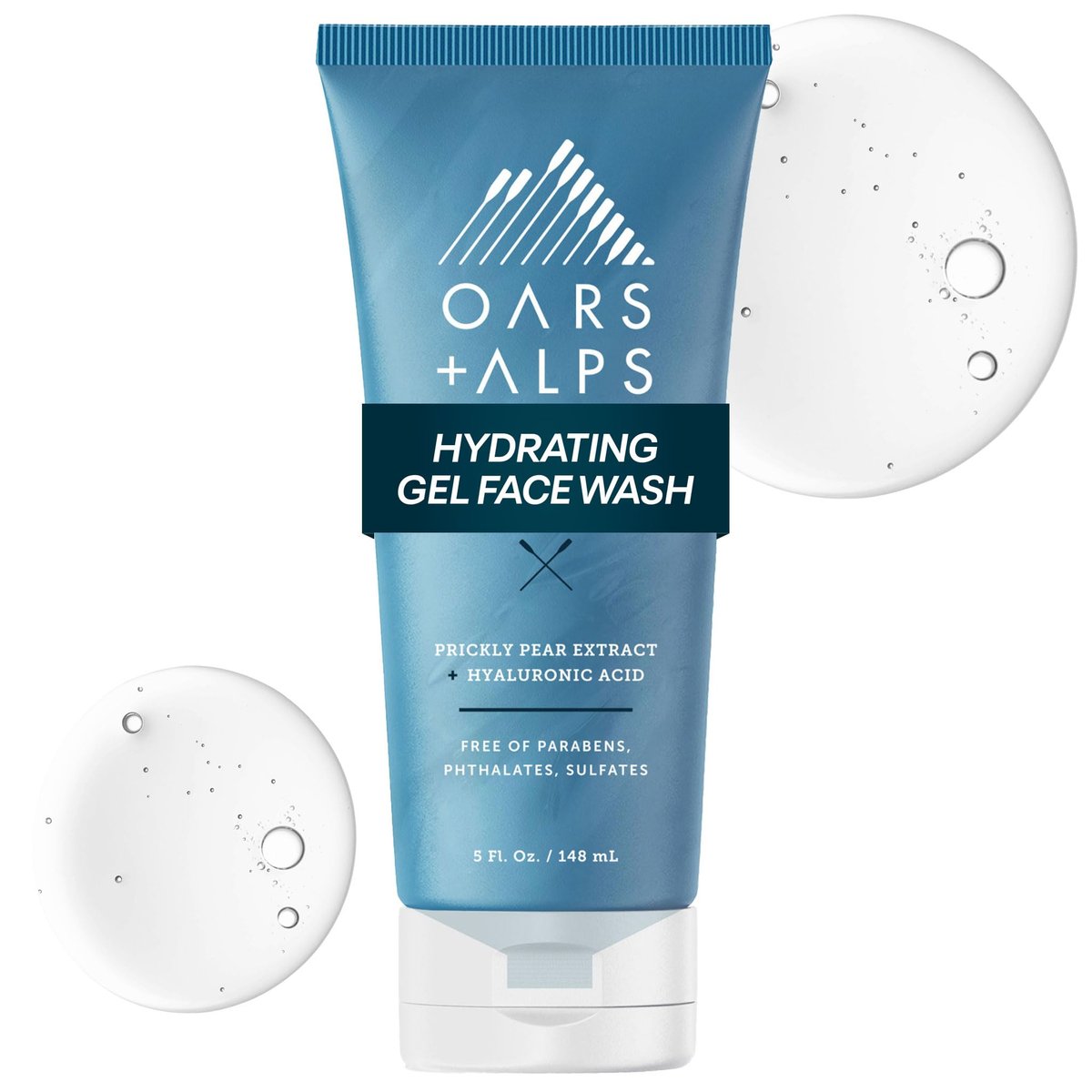 Oars + Alps Feuchtigkeitsspendendes Gel-Gesichtswaschgel mit Feigenkaktus-Extrakt und Hyaluronsäure, täglicher sanfter Gesichtsreiniger, sulfatfrei, parabenfrei, 150 ml
