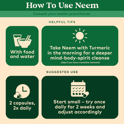 ORGANIC INDIA Neem Blatt Kapseln - Pflanzliches Nahrungsergänzungsmittel für Haut & Immunsystem, Vegan, Glutenfrei, USDA Bio - 90 Kapseln