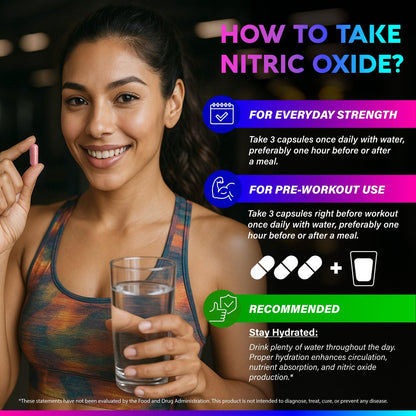 Nitric-Oxid-Supplement für Männer & Frauen 2250 mg - Nitric-Oxid-Booster mit Kiefernrinde | L-Arginin | L-Citrullin | Rote Bete | Vitamin C & B12 - Muskeln, Energie & Durchblutung - Laborgetestet, 90 Kapseln