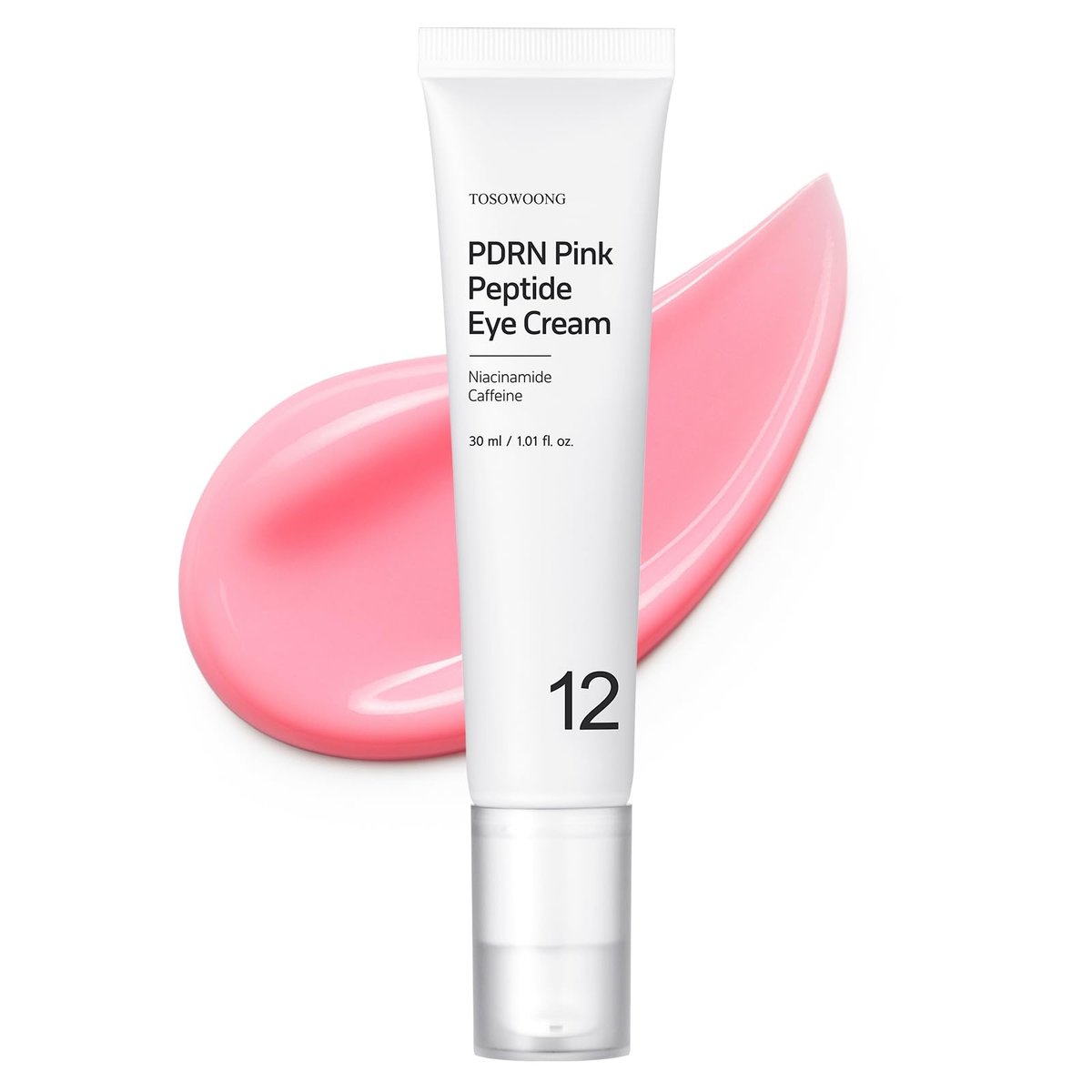 TOSOWOONG PDRN Pink Peptide Augencreme mit Lachs-DNA PDRN 5.000 ppm, Anti-Aging-Formel mit Koffein & Liposom-Retinol gegen feine Linien, Augenringe und Falten, Koreanische Hautpflege, 30 ml / 1,01 fl.oz.