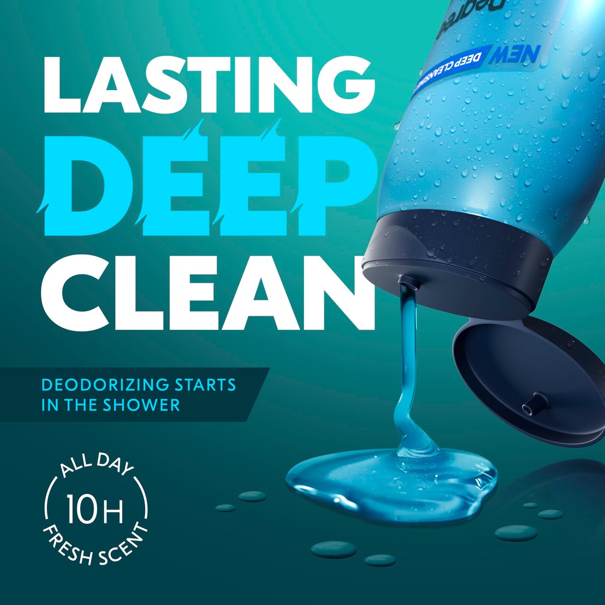 Degree All Day Fresh Body Wash Cool Rush – Tiefenreinigendes Duschgel, 591 ml