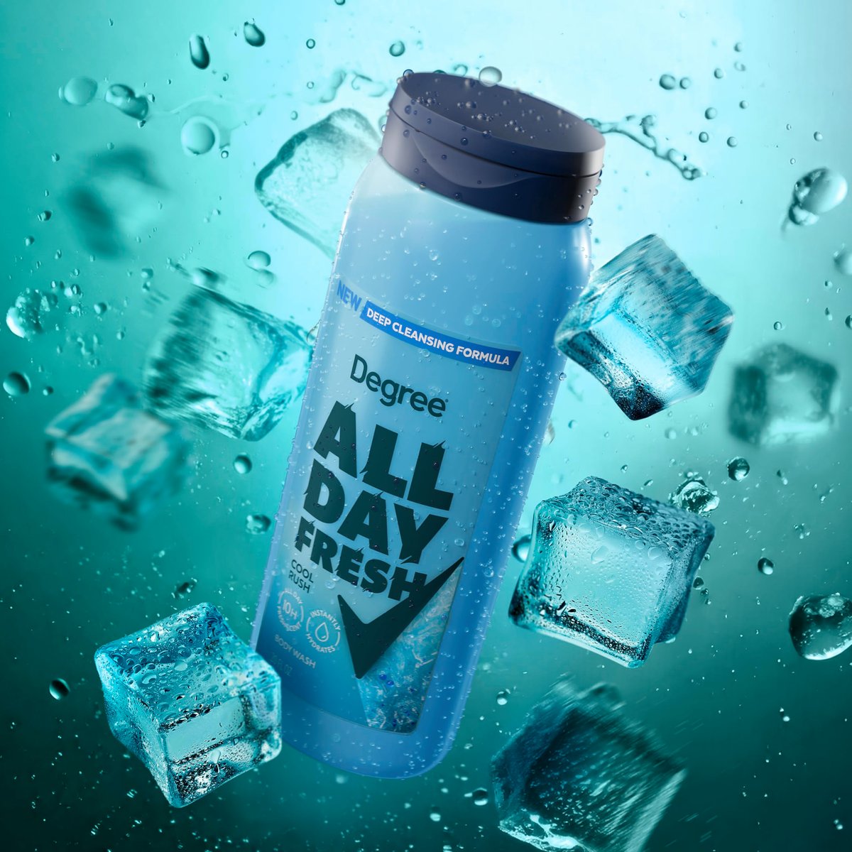 Degree All Day Fresh Body Wash Cool Rush – Tiefenreinigendes Duschgel, 591 ml