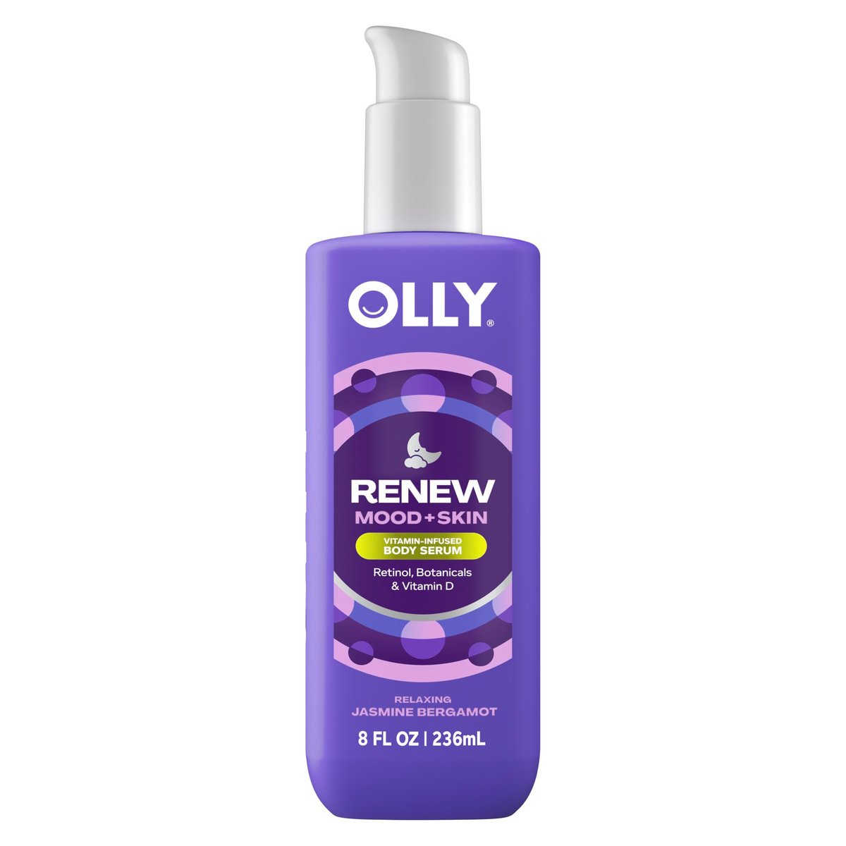 OLLY Renew Body Lotion-Serum mit Vitamin D, Retinol & Botanicals – Pflegende Reinigungslotion für Hautbarriere-Reparatur, tiefe Feuchtigkeit, Jasmin-Bergamotte-Duft, 240 ml