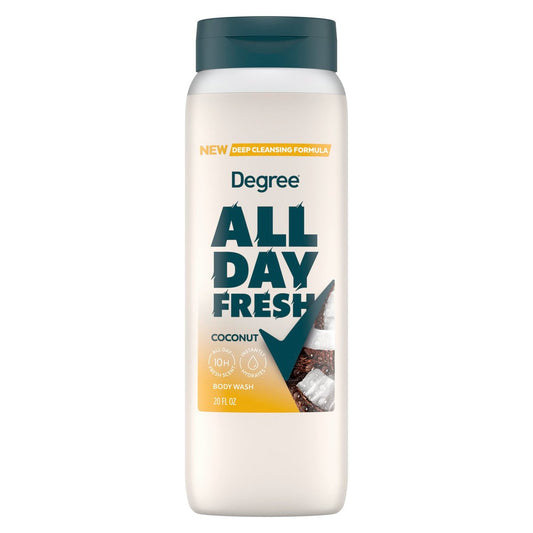Degree All Day Fresh Duschgel Frische Kokosnuss Tiefenreinigung 20 oz