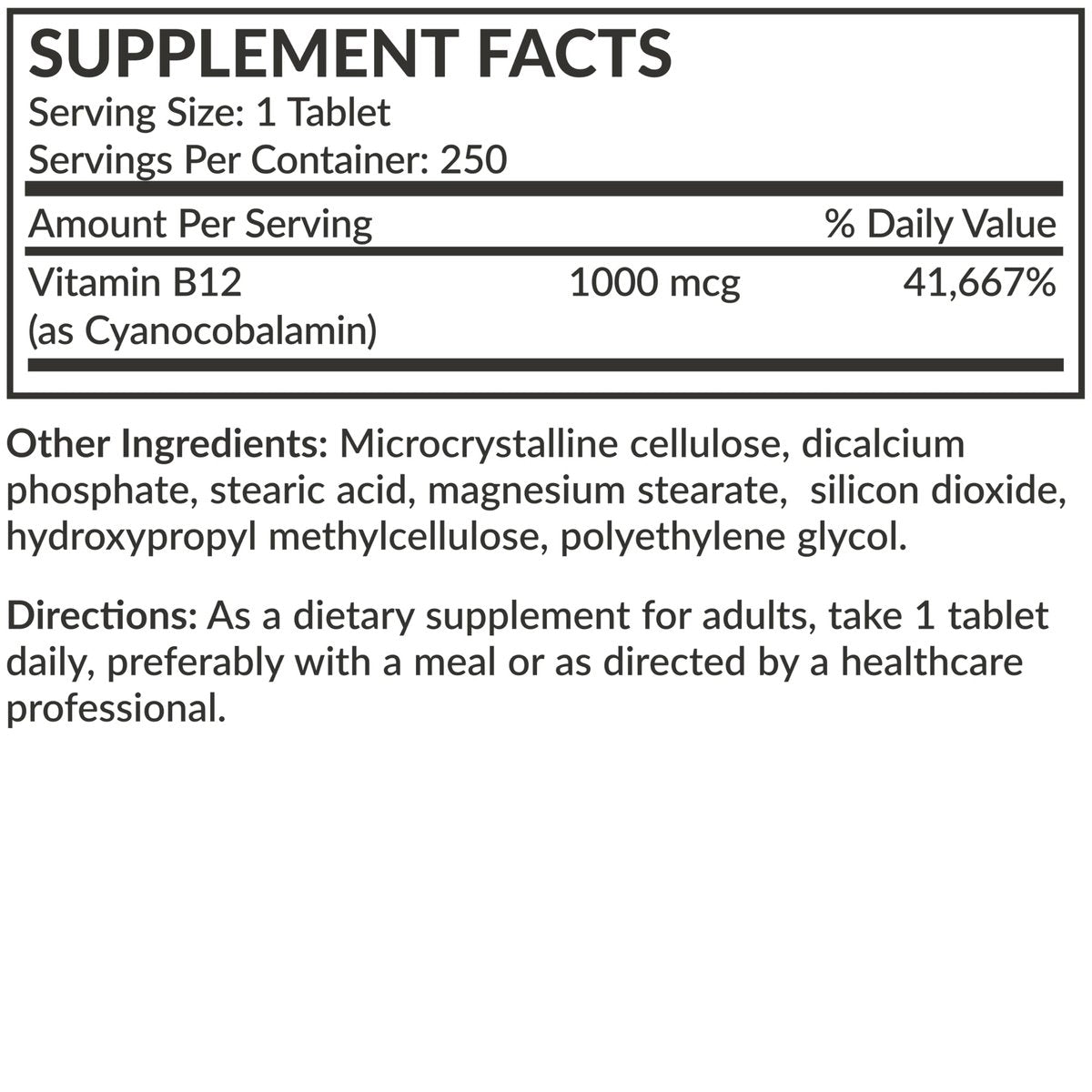Futurebiotics Vitamin B12 1000mcg – 250 vegetarische Tabletten, nicht-GVO
