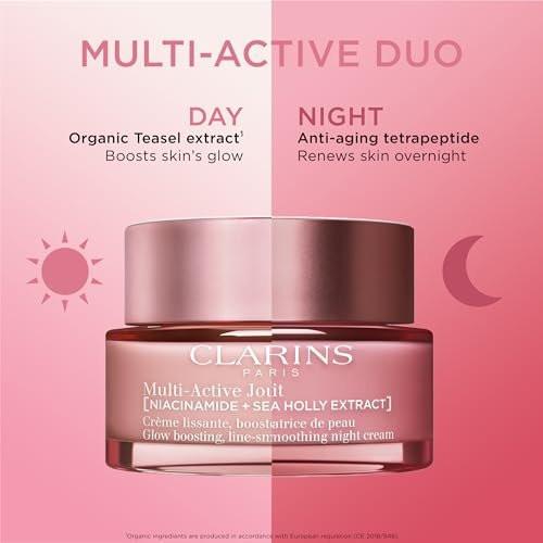 Clarins Multi-Active Tagescreme SPF 15 mit Niacinamid | Glättet feine Linien | Strafft sichtbar die Poren | Ebenmäßiger Teint und Textur | Fördert den Glow | Stärkt die Feuchtigkeitsbarriere | Alle Hauttypen | 48 ml