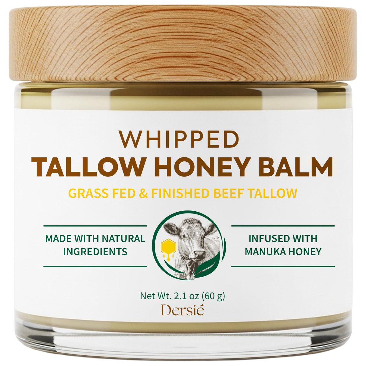 Dersie Creme mit Magnesium und Talg – Honig-Talg-Balsam (2,12 Unzen, 1er-Pack)