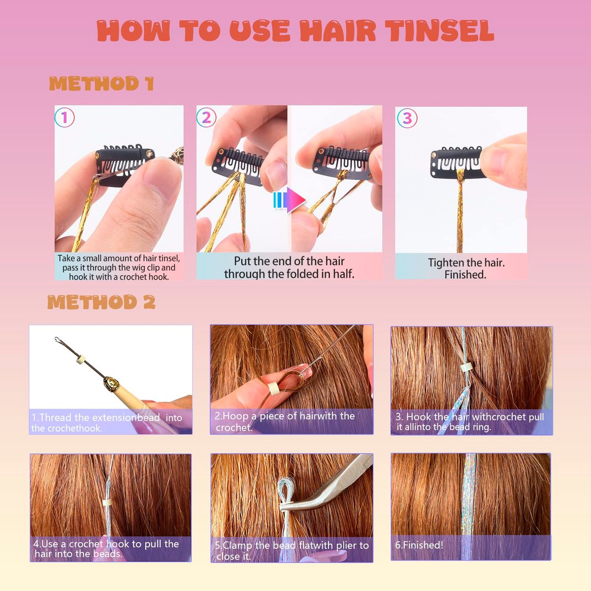 GTTUKK Haar Glitzer Set (48 Zoll, 20 Farben, 6000 Strähnen) – Hitzebeständige Feenhaar-Glitzersträhnen für Frauen und Mädchen