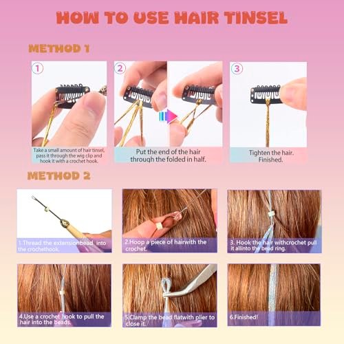 GTTUKK Haar Glitzer Set (48 Zoll, 20 Farben, 6000 Strähnen) – Hitzebeständige Feenhaar-Glitzersträhnen für Frauen und Mädchen