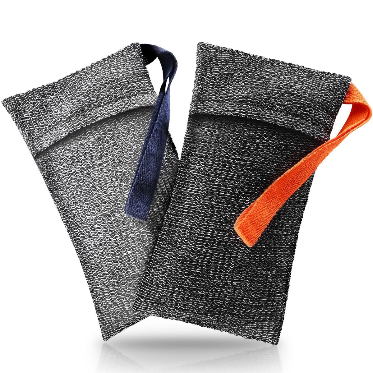 RIYNIBIY Seifenbeutel, 2 Stück Seifenpouch für tiefenwirksames Peeling, Körperpeeling-Duschschwamm, Peelingschwamm, Schaumbeutel für die Körperwäsche, Reisegeeignet mit schnell trocknendem Netz
