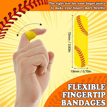 60er-Pack Softball-Bandagen, 2,83 x 0,75 Zoll, wasserdichte PE-Pflaster für die Versorgung kleiner Wunden, hypoallergene Softball-Erste-Hilfe-Ausrüstung für Mädchen, Kinder und Softball-Mütter, latexfrei