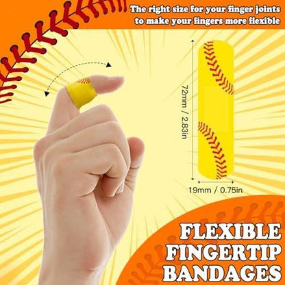 60er-Pack Softball-Bandagen, 2,83 x 0,75 Zoll, wasserdichte PE-Pflaster für die Versorgung kleiner Wunden, hypoallergene Softball-Erste-Hilfe-Ausrüstung für Mädchen, Kinder und Softball-Mütter, latexfrei