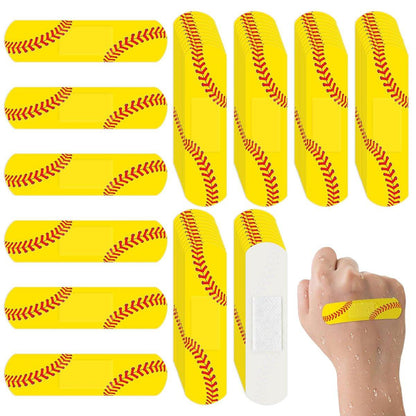 60er-Pack Softball-Bandagen, 2,83 x 0,75 Zoll, wasserdichte PE-Pflaster für die Versorgung kleiner Wunden, hypoallergene Softball-Erste-Hilfe-Ausrüstung für Mädchen, Kinder und Softball-Mütter, latexfrei
