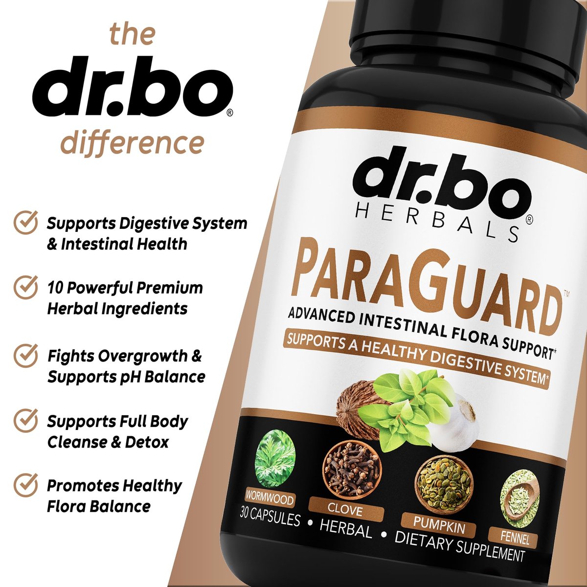 ParaGuard Cleanse Detox Kapseln – Darmreinigung für Erwachsene mit Schwarznuss, Wermut, Nelke & Oregano – 30 Kapseln
