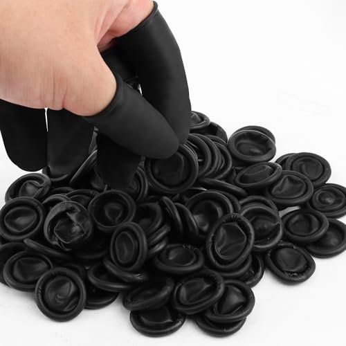 100 Stück Einweg-Fingerlinge aus Silikon, schwarz – Allergikerfreundliche Fingerspitzen für Beauty, Maniküre, Massage & Industrie