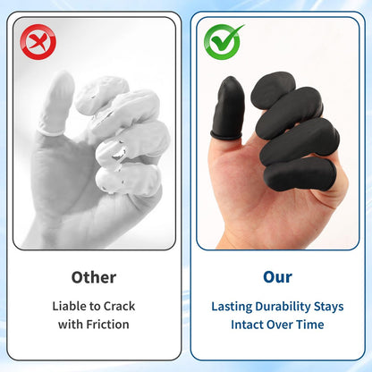 100 Stück Einweg-Fingerlinge aus Silikon, schwarz – Allergikerfreundliche Fingerspitzen für Beauty, Maniküre, Massage & Industrie