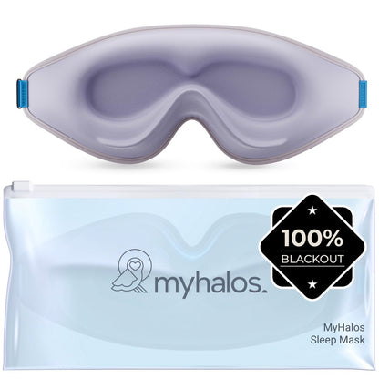 MyHalos® Schlafmaske – 3D-Brille für völlige Dunkelheit, Null Druck, Memory-Schaum, wimpernfreundlich, für Seiten- und Rückenschläfer, Reise-Schlafhilfe (Lavendel, 1 Stück)