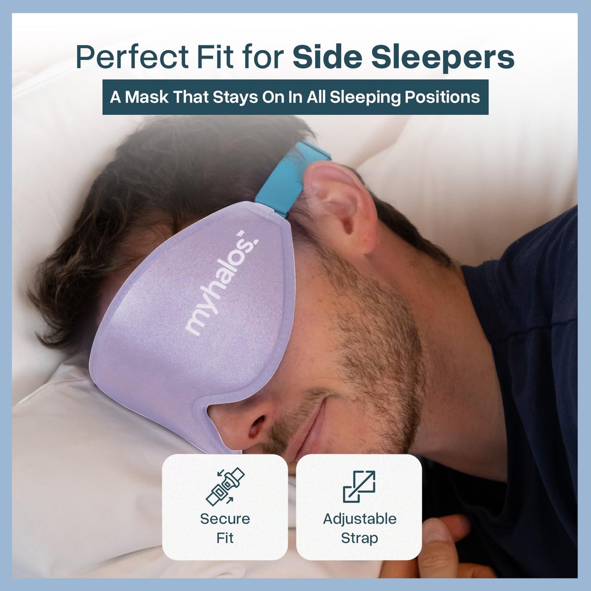 MyHalos® Schlafmaske – 3D-Brille für völlige Dunkelheit, Null Druck, Memory-Schaum, wimpernfreundlich, für Seiten- und Rückenschläfer, Reise-Schlafhilfe (Lavendel, 1 Stück)
