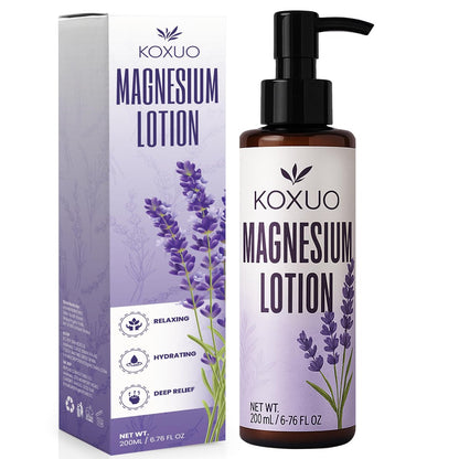 KOXUO Magnesium Schlaf Lotion mit Sheabutter & Olivenöl – Sanfte Magnesiumcreme für Entspannung, Nachtfeuchtigkeit, empfindliche Haut & Schwangerschaft – Für Erwachsene & Familie