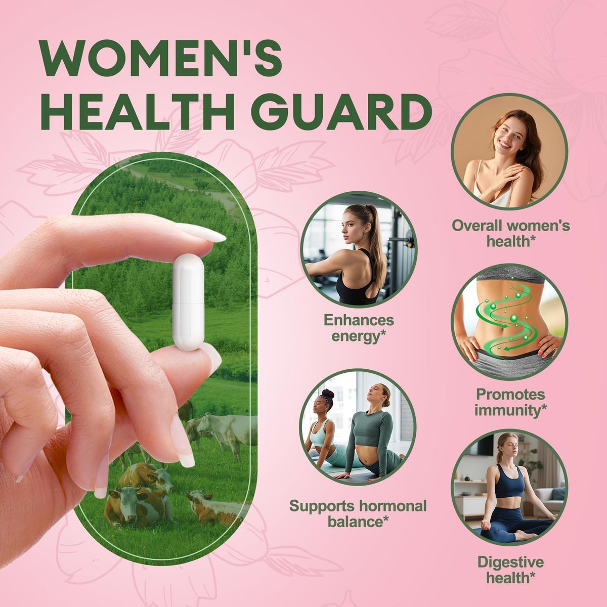 Totaria Frauen Organ Supplement – Rinderleber, Niere, Herz, Gebärmuttergewebe – Hormonbalance & Energie – Weidehaltung, Grasgefüttert – Natürliches Eisen mit Folsäure – 120 Kapseln