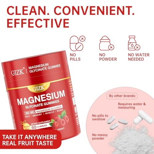 SAYIDON Magnesium Glycinat Gummies 500mg – Zuckerfreie Magnesium Gummis für Schlaf, Stress, Muskel- & Nervenunterstützung – für Erwachsene & Kinder ab 4 Jahren, Vegan, ohne Melatonin (Himbeergeschmack, 60 Stück)