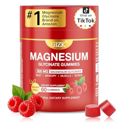SAYIDON Magnesium Glycinat Gummies 500mg – Zuckerfreie Magnesium Gummis für Schlaf, Stress, Muskel- & Nervenunterstützung – für Erwachsene & Kinder ab 4 Jahren, Vegan, ohne Melatonin (Himbeergeschmack, 60 Stück)