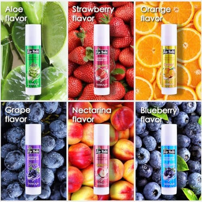 LIAYLILI 6er-Pack Lippenbalsam, Fruchtgeschmack, Feuchtigkeitsspendend, mit Vitamin E und Kokosöl für trockene Lippen