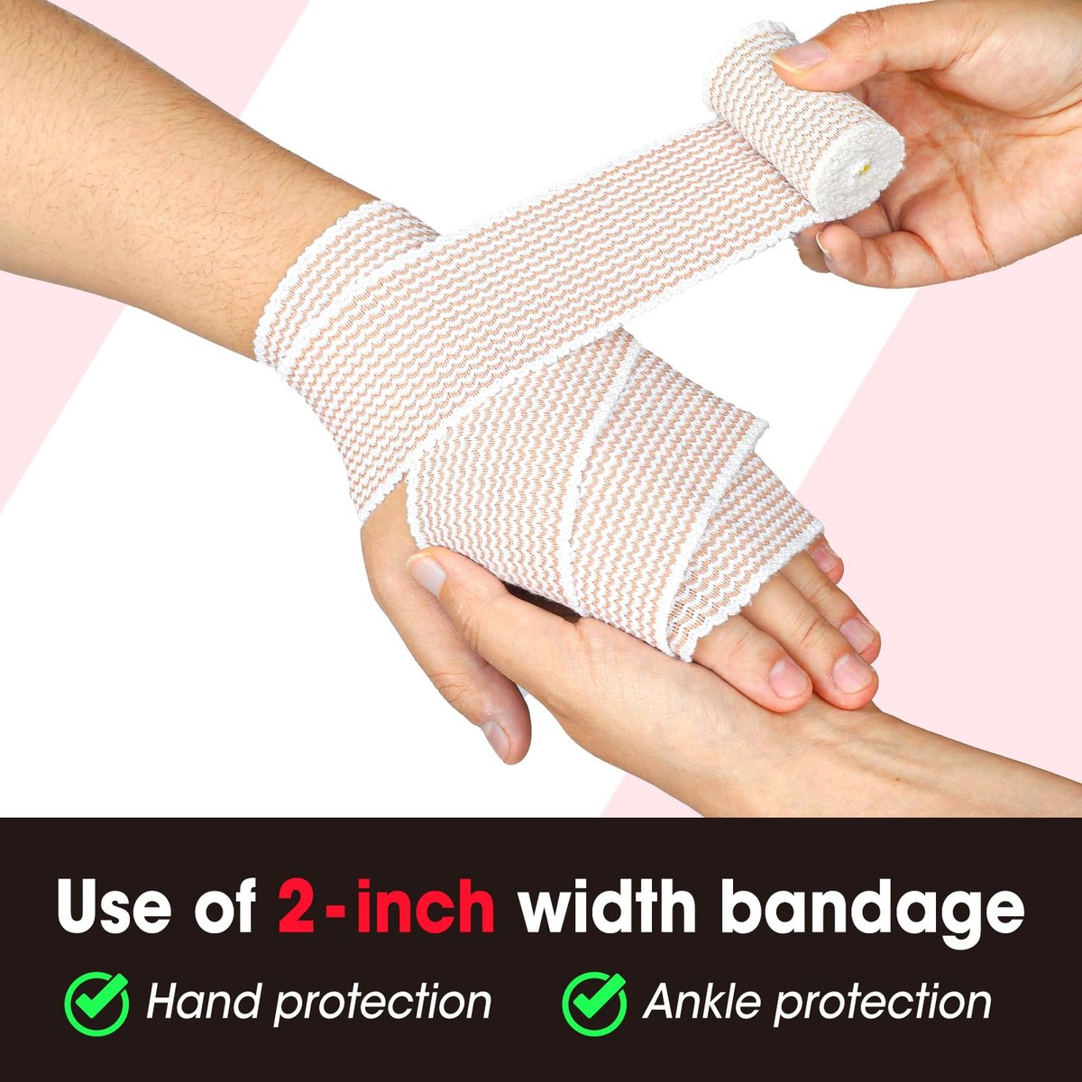 YesBes 6er-Pack Premium Elastische Binden (2x2, 2x3, 2x4) – Kompressionsbandagen für Beine, Knöchel, Knie und Bauch
