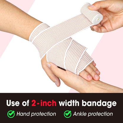 YesBes 6er-Pack Premium Elastische Binden (2x2, 2x3, 2x4) – Kompressionsbandagen für Beine, Knöchel, Knie und Bauch