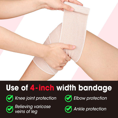YesBes 6er-Pack Premium Elastische Binden (2x2, 2x3, 2x4) – Kompressionsbandagen für Beine, Knöchel, Knie und Bauch