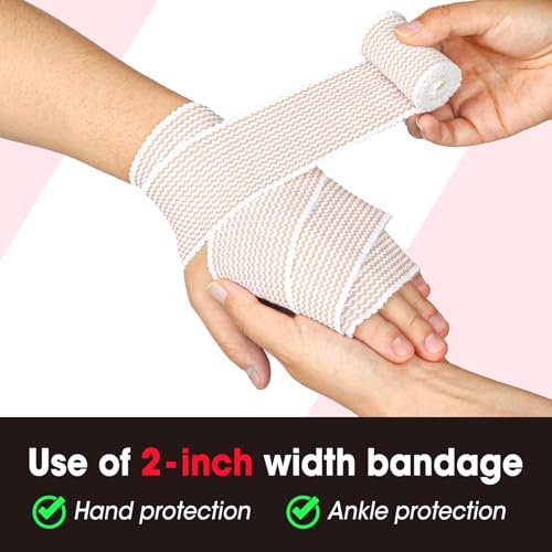 YesBes 6er-Pack Premium Elastische Binden (2x2, 2x3, 2x4) – Kompressionsbandagen für Beine, Knöchel, Knie und Bauch