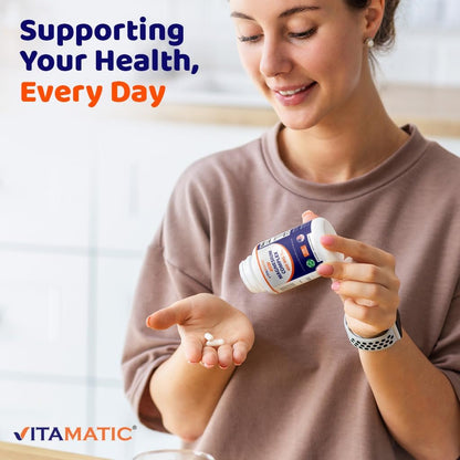 Vitamatic Magnesium Komplex 400 mg Elementares Mg – 120 Kapseln mit Bisglycinat, Citrat, Taurat, Malat, Aspartat, Oxid, Gluconat, Lysinatglycinat, Orotat, Succinat