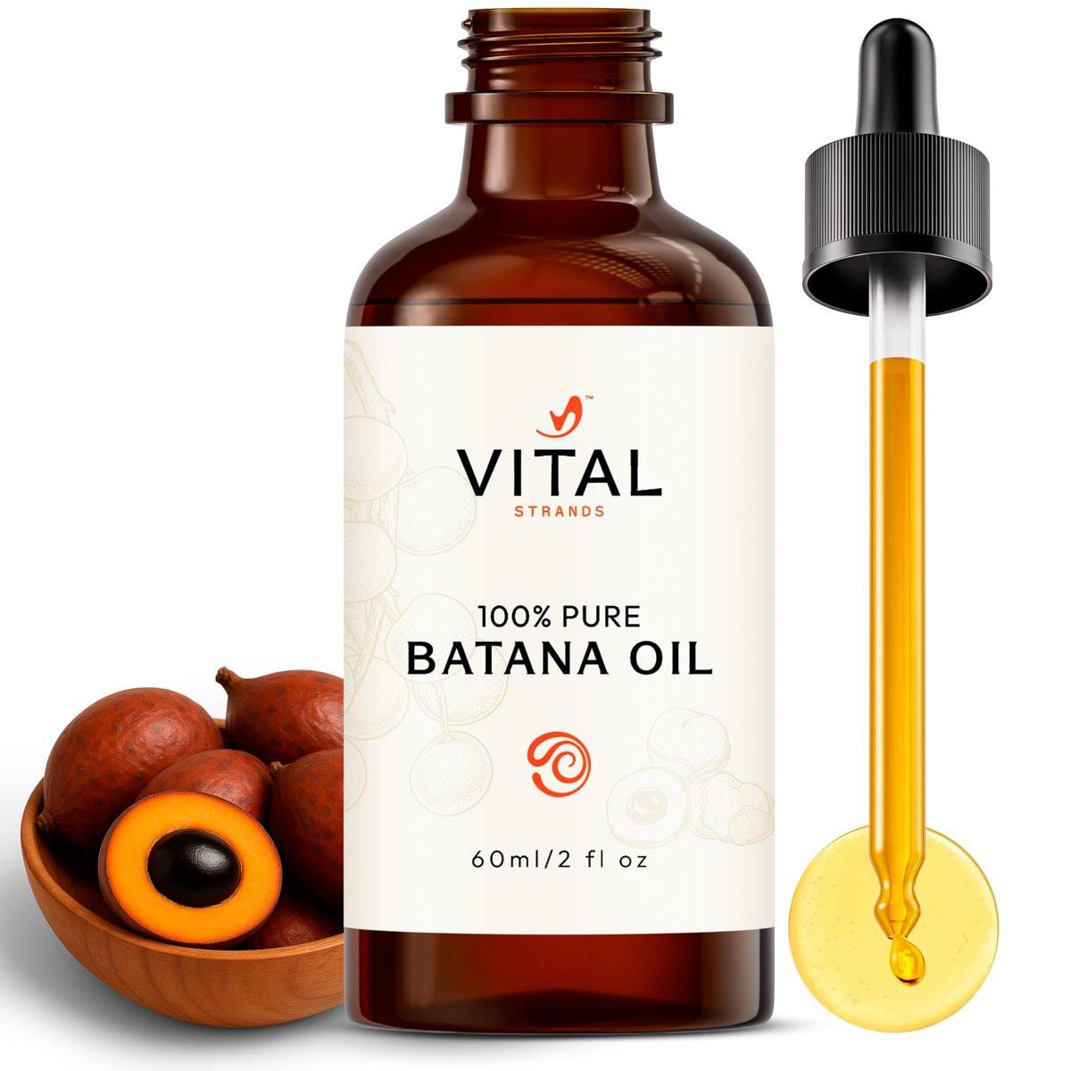 Vital Strands Batana Öl für Haarwachstum – 100% reines & organisches Botana-Öl aus Honduras – Stärkt, verdickt & stellt natürliches Haar wieder her – Kaltgepresste Rohöl-Kopfhaut- & Haarbehandlung für Männer & Frauen – 60ml