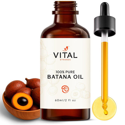 Vital Strands Batana Öl für Haarwachstum – 100% reines & organisches Botana-Öl aus Honduras – Stärkt, verdickt & stellt natürliches Haar wieder her – Kaltgepresste Rohöl-Kopfhaut- & Haarbehandlung für Männer & Frauen – 60ml