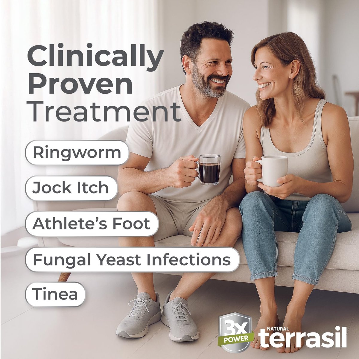 terrasil Clotrimazol Antimykotische Creme – Behandlung von Fußpilz, Juckreiz, Hautpilz, Hefepilzinfektionen für Männer & Frauen – Klinisch erprobte Linderung (1 oz)
