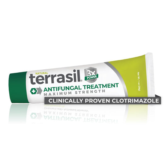 terrasil Clotrimazol Antimykotische Creme – Behandlung von Fußpilz, Juckreiz, Hautpilz, Hefepilzinfektionen für Männer & Frauen – Klinisch erprobte Linderung (1 oz)