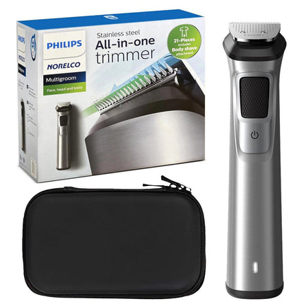 PHILIPS Multi Groomer 8000 Serie – 21-teiliges Pflegeset, Barttrimmer für Männer, All-in-One Präzisionstrimmer für Gesicht, Kopf und Körper