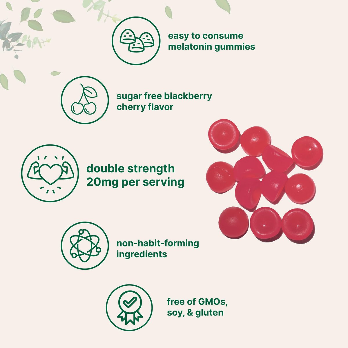 Micro Ingredients Melatonin 20 mg Gummis für Erwachsene, 120 Stück | Schlafhilfe mit 10 mg Melatonin pro Gummi | Zuckerfreier Brombeer-Kirsch-Geschmack | Kein Medikament + nicht gewohnheitsbildend | Non-GMO, glutenfrei