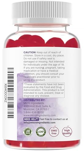 Micro Ingredients Melatonin 20 mg Gummis für Erwachsene, 120 Stück | Schlafhilfe mit 10 mg Melatonin pro Gummi | Zuckerfreier Brombeer-Kirsch-Geschmack | Kein Medikament + nicht gewohnheitsbildend | Non-GMO, glutenfrei