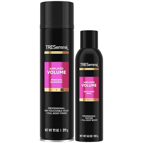 TRESemmé Amplified Volume Finishing Hairspray & Root Boost Spray – 24H Lift, Volumizing Haarprodukte, 8,9 Unzen (2er-Pack)