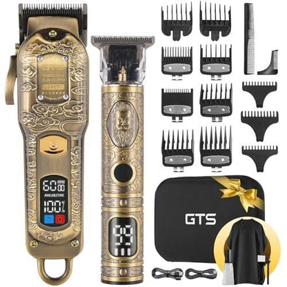 GTSPRO Professioneller Haarschneider für Herren – Kabelloser Barber Haarschneider mit LCD-Display, Präzisionstrimmer & Reiseetui – Geschenk für Männer, Ehemann, Vater