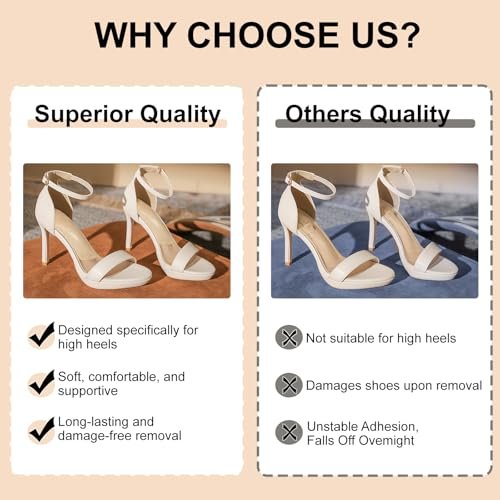 Ferseneinlagen für Frauen – Gewichtsverlagernde Einlegesohlen für High Heels, Gel-Polster zur Fußschmerzlinderung (Groß – US 10-11,5 Damenschuhe)