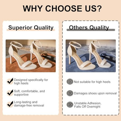 Ferseneinlagen für Frauen – Gewichtsverlagernde Einlegesohlen für High Heels, Gel-Polster zur Fußschmerzlinderung (Groß – US 10-11,5 Damenschuhe)