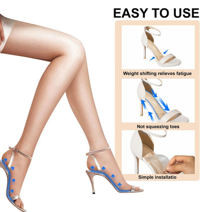 Ferseneinlagen für Frauen – Gewichtsverlagernde Einlegesohlen für High Heels, Gel-Polster zur Fußschmerzlinderung (Groß – US 10-11,5 Damenschuhe)